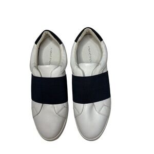 Maud Frizon Women’s Sneakers Shoes White Leather Navy Strap Size EU39/ US 9